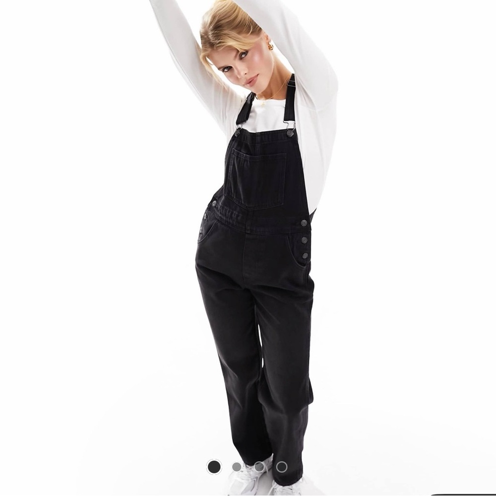 ASOS Washed Black Denim Overalls NWOT US 4